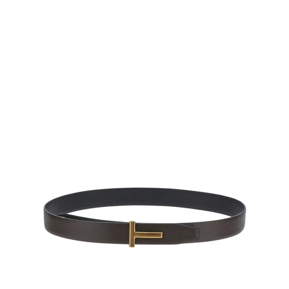 Tom Ford Men's Brown Belts, 95 Cm, Luxury Reversible Belt