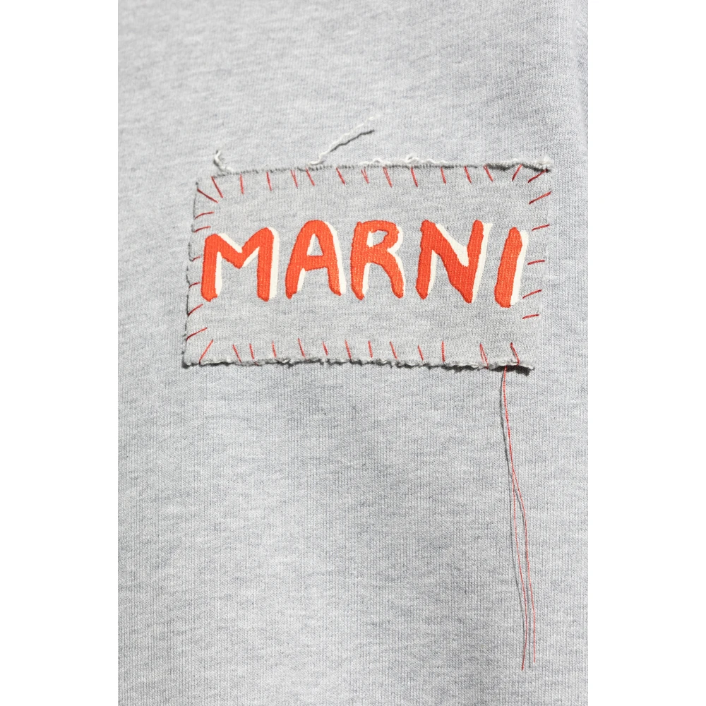 Marni Sweatshirt met logo Gray Heren
