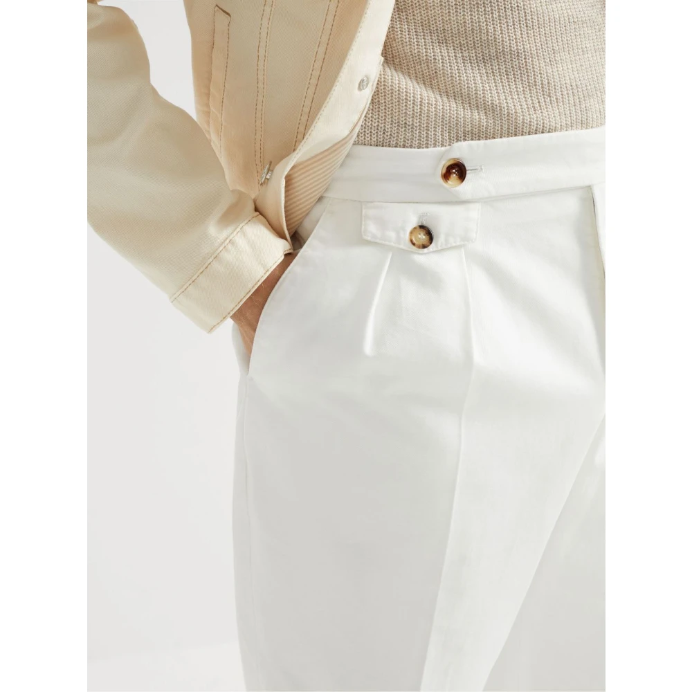 BRUNELLO CUCINELLI Elegante Herenbroek White Heren