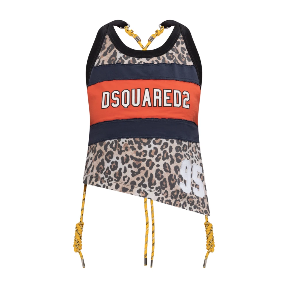 Dsquared2 Vrouw Multicolor Tops Dames, Veelkleurig, 2XS, Katoen, Logo Top