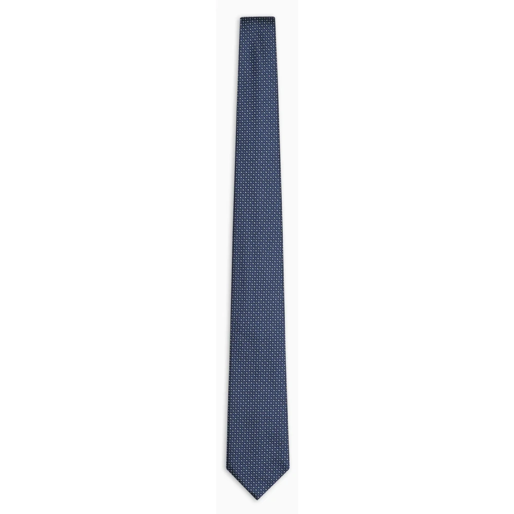 Armani Blauwe Zijden Jacquard Stropdas Elegante Stijl Blue Heren
