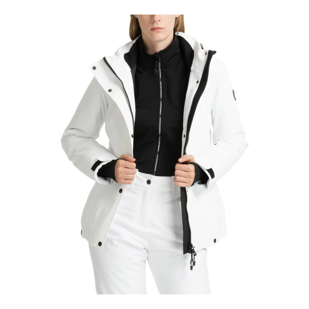 Emporio Armani EA7 7 Ski Jas met Drukknopen White Dames