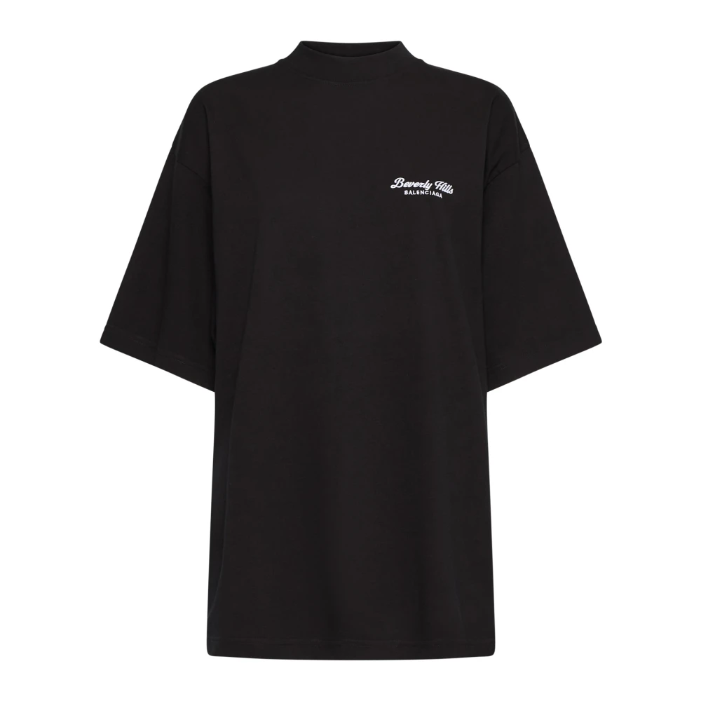 Balenciaga Zwarte Crew Neck T-shirts en Polos Black Dames