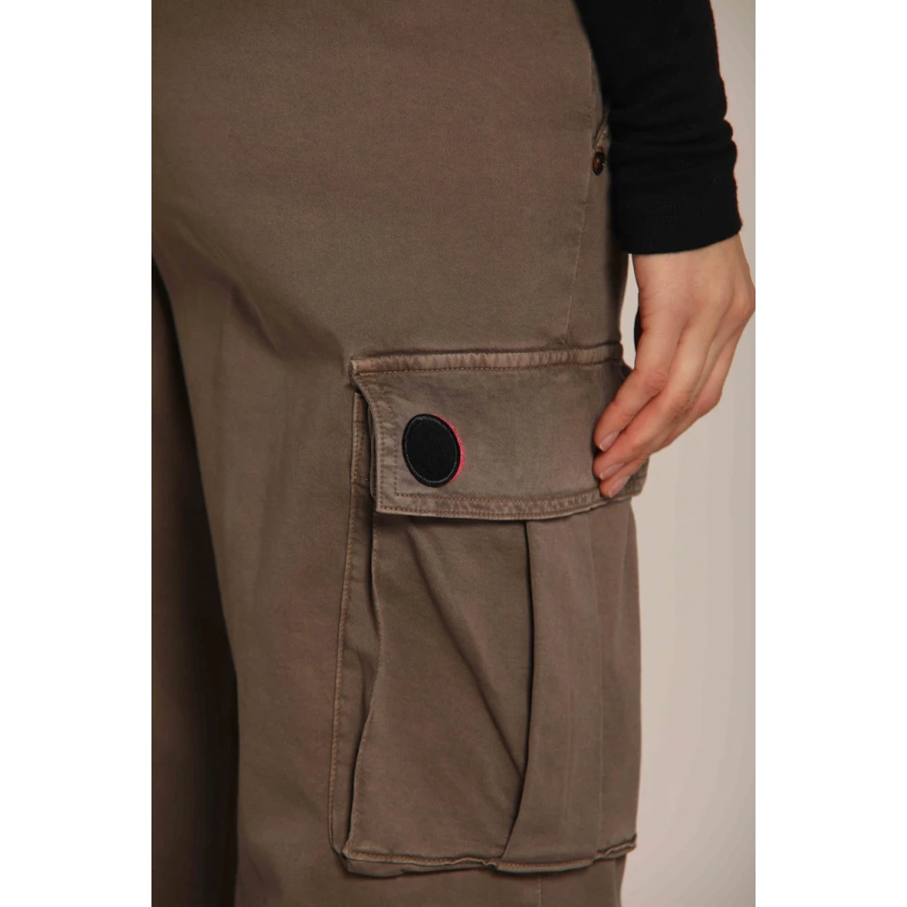 Mason's Cargo broek Victoria in keperstof rechte pasvorm Brown Dames