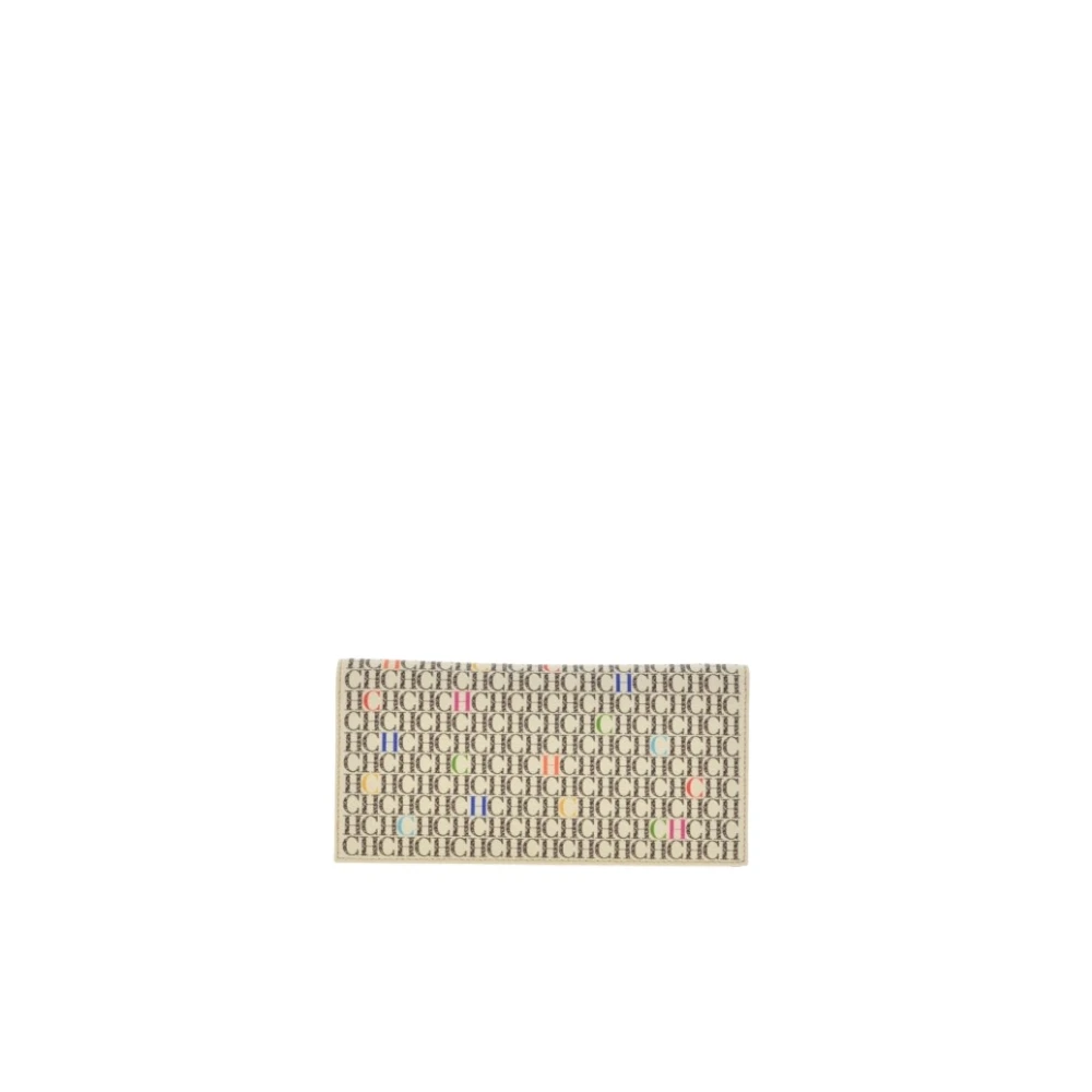 Carolina Herrera Kleurrijke Traveller Portemonnee met Knoopsluiting Beige Dames