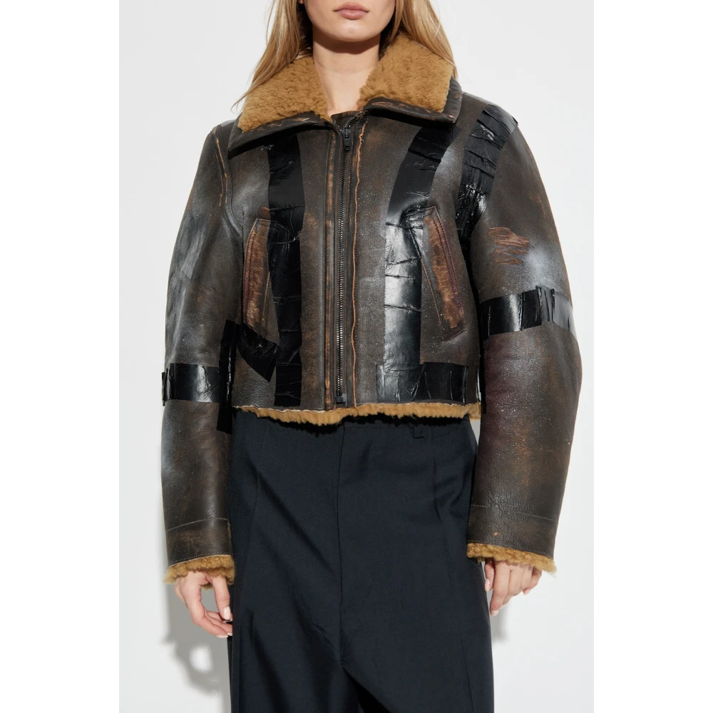 Balenciaga Shearling jas met vintage effect Brown Dames