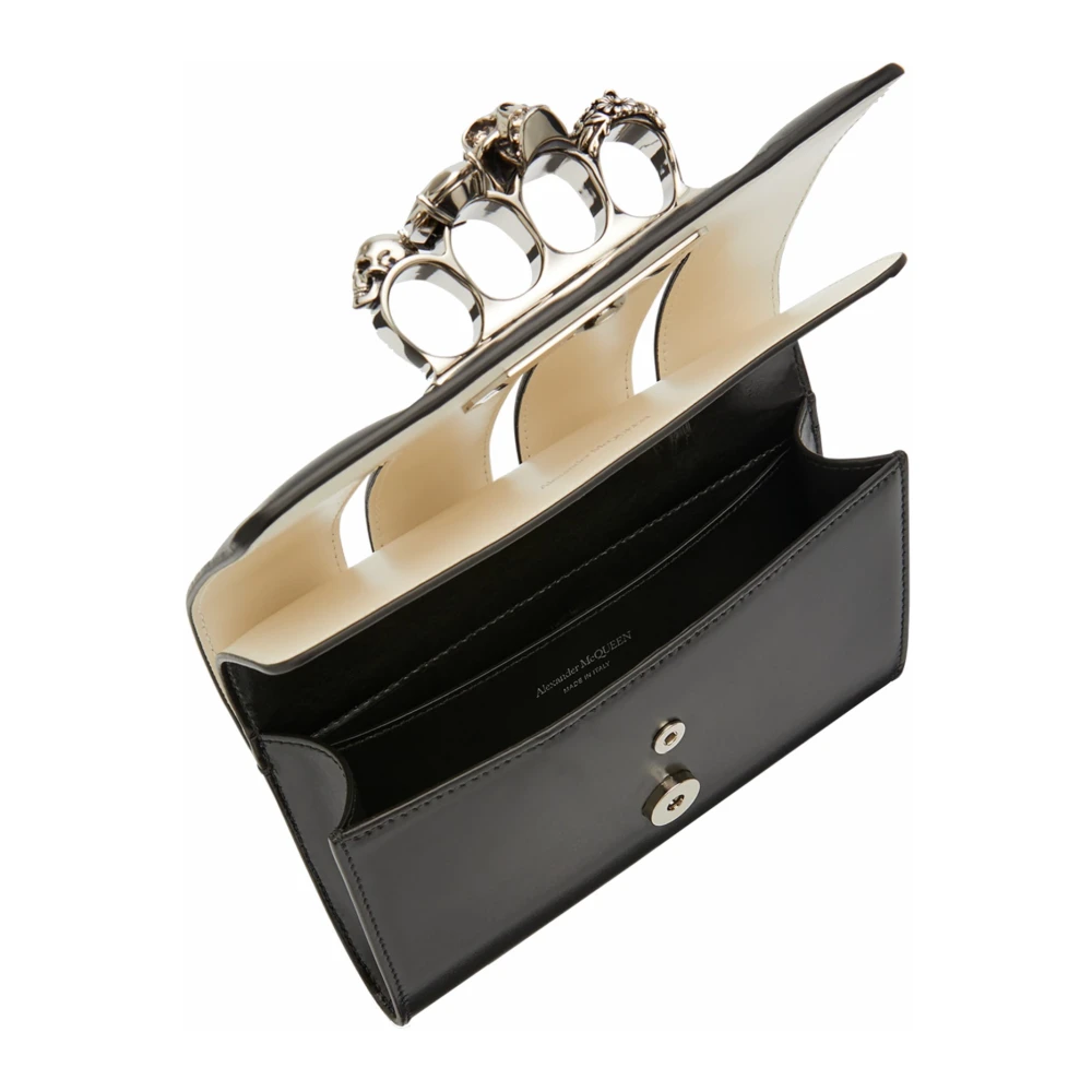 alexander mcqueen Gewatteerde leren schoudertas met schedeldetail Black Dames