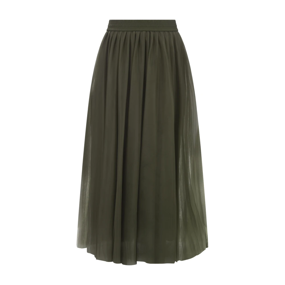 Fabiana Filippi Groene Flared Midi Rok Laagjes Ontwerp Green Dames