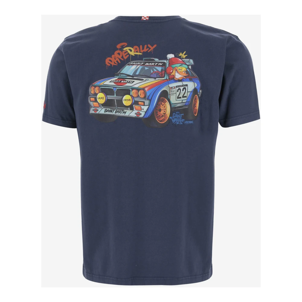 MC2 Saint Barth Crypto Paperally Katoenen T-shirt Navy Blue Heren