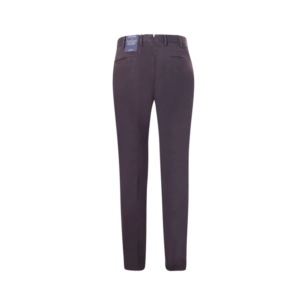 Incotex Donkerbruine katoenen broek Brown Heren