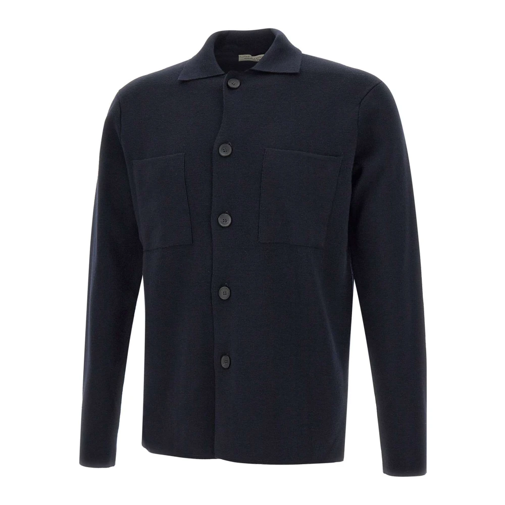 Filippo De Laurentiis Wollen Field Jacket Navy Blauw Blue Heren