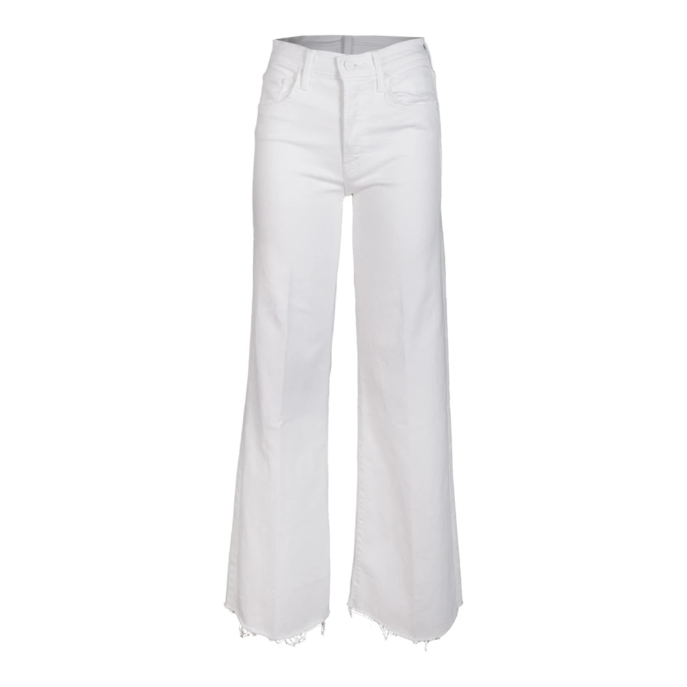 Mother Witte Denim Palazzo Roller Jeans White Dames