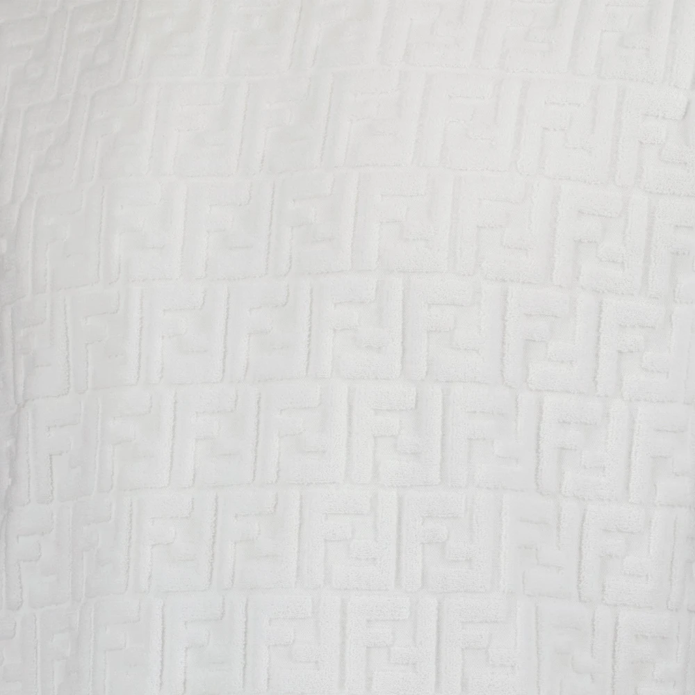 Fendi Katoenen Spons T-shirt met FF Patroon White Heren