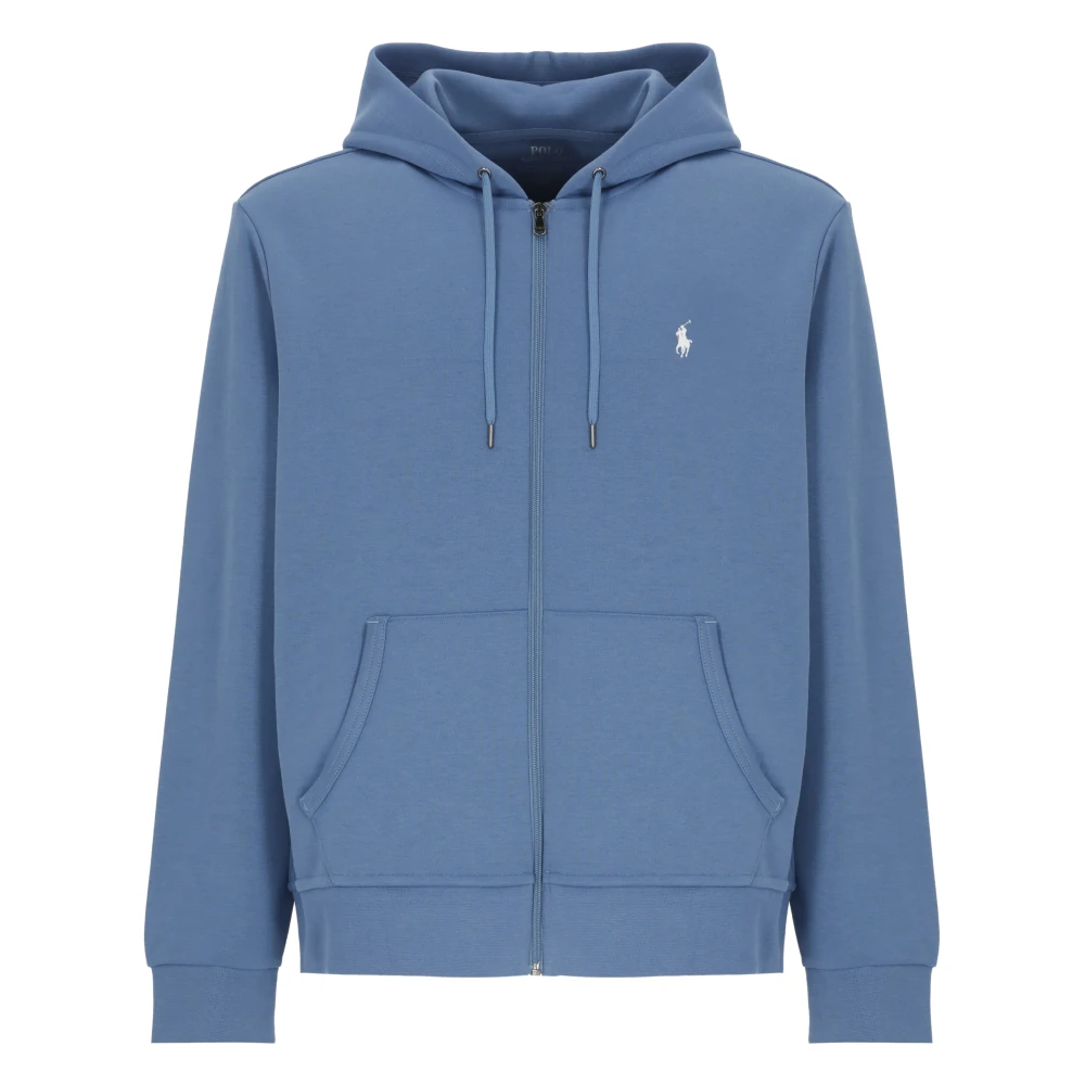 Ralph Lauren Blå Double-Knit Full-Zip Hoodie
