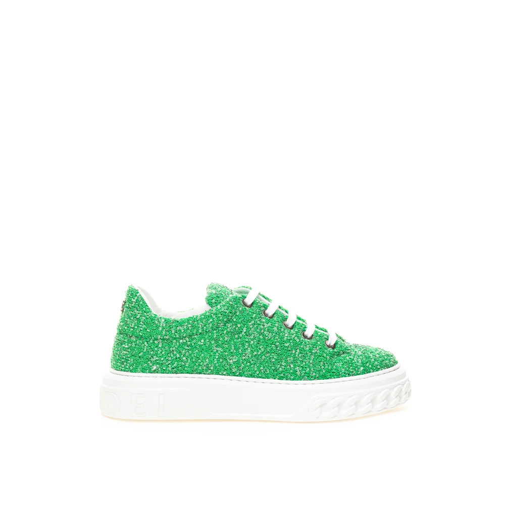 Casadei Emerald Elegance Leather Trainers - Female - Sneakers - Green - 8 Uk - Shoes - Image 3