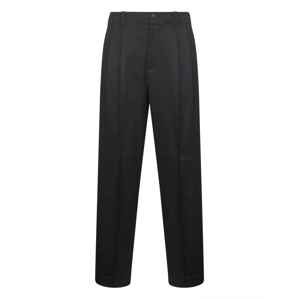 Golden Goose Men's Black Straight Trousers, M, Pleated Trousers