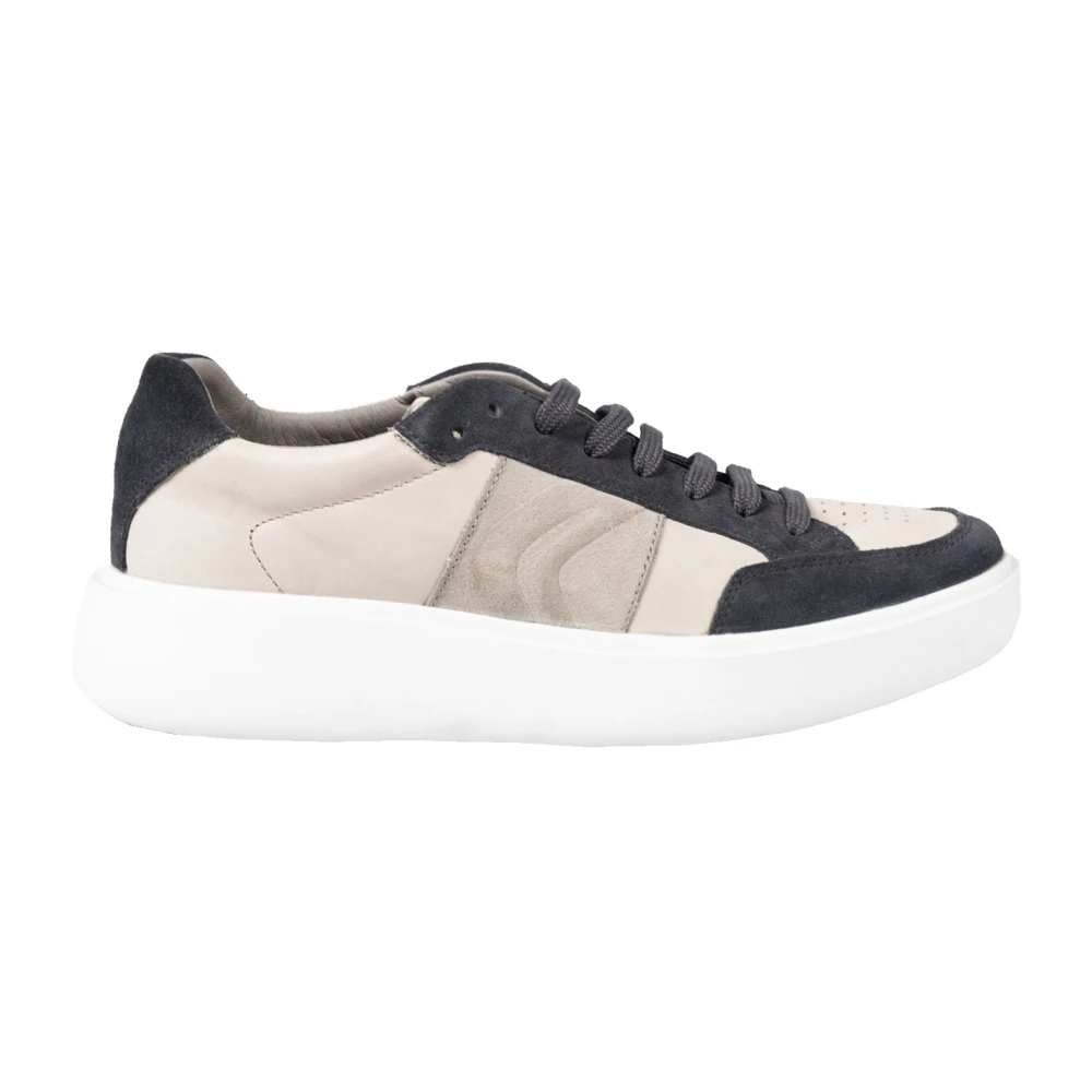 Geox Vetersneakers met ronde neus Heren Schoenen Grijs