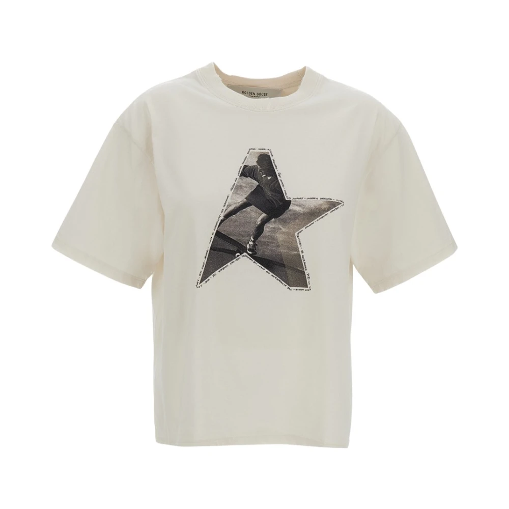 Golden Goose Women's Beige Boxy T-Shirt - T-Shirts - Xs - Tops