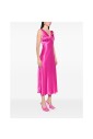 fuchsia-pink-v-neck-dress