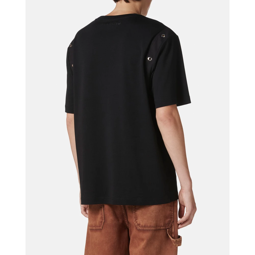 Iceberg Zwart regular fit T-shirt van interlock stof Black Heren