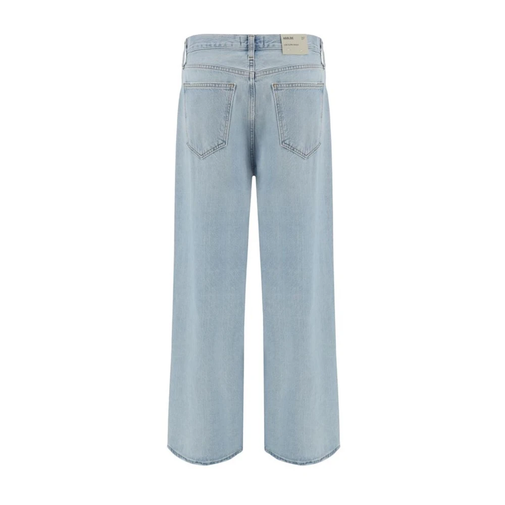 Agolde Ruime Katoenen Jeans met Knoopsluiting Blue Dames