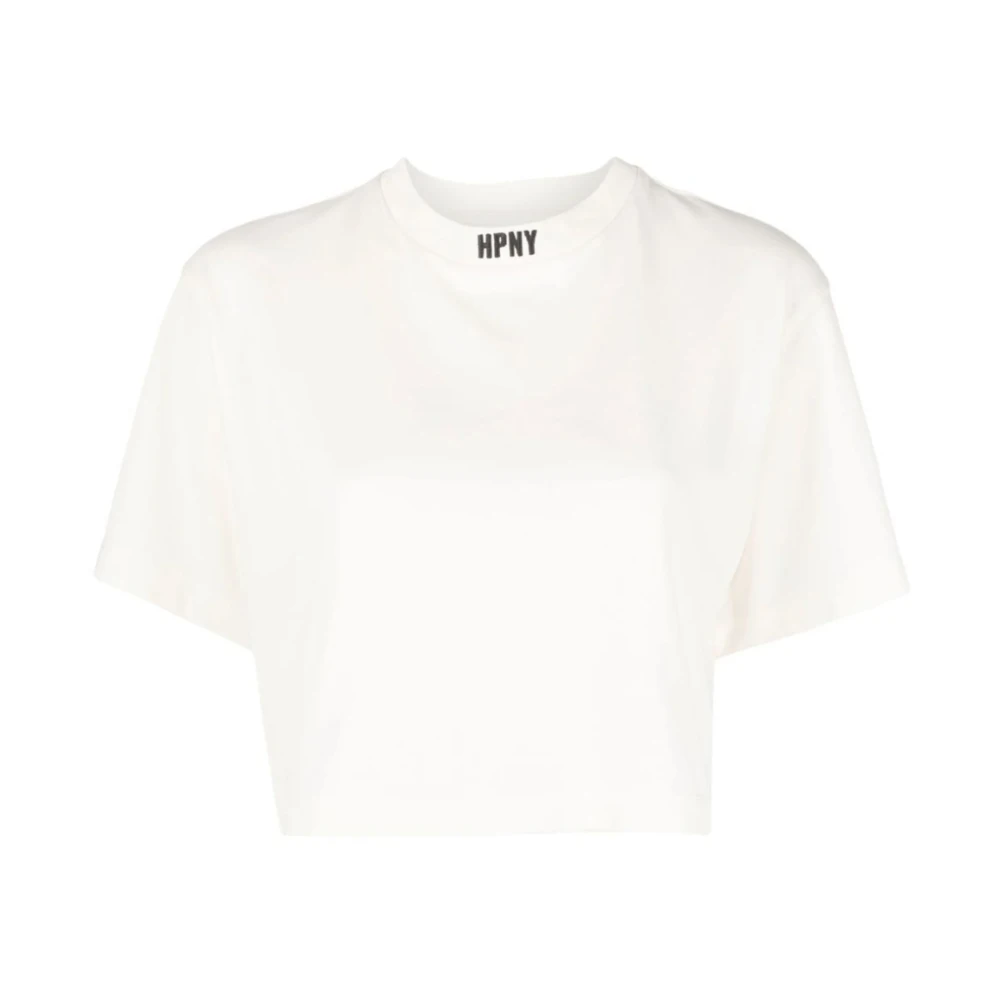 Hvit Logo Cropped T-Shirt