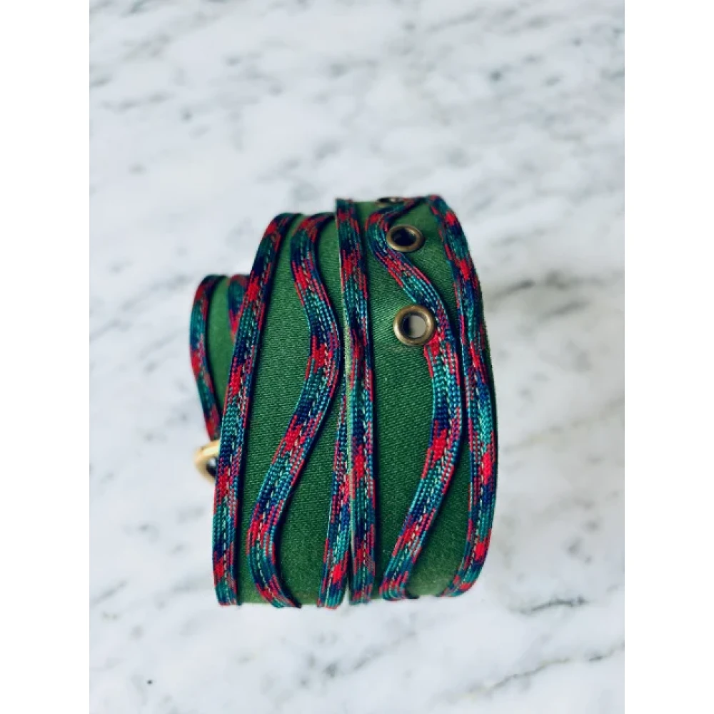 Yves Saint Laurent Vintage Pre-owned Canvas belts Green Dames