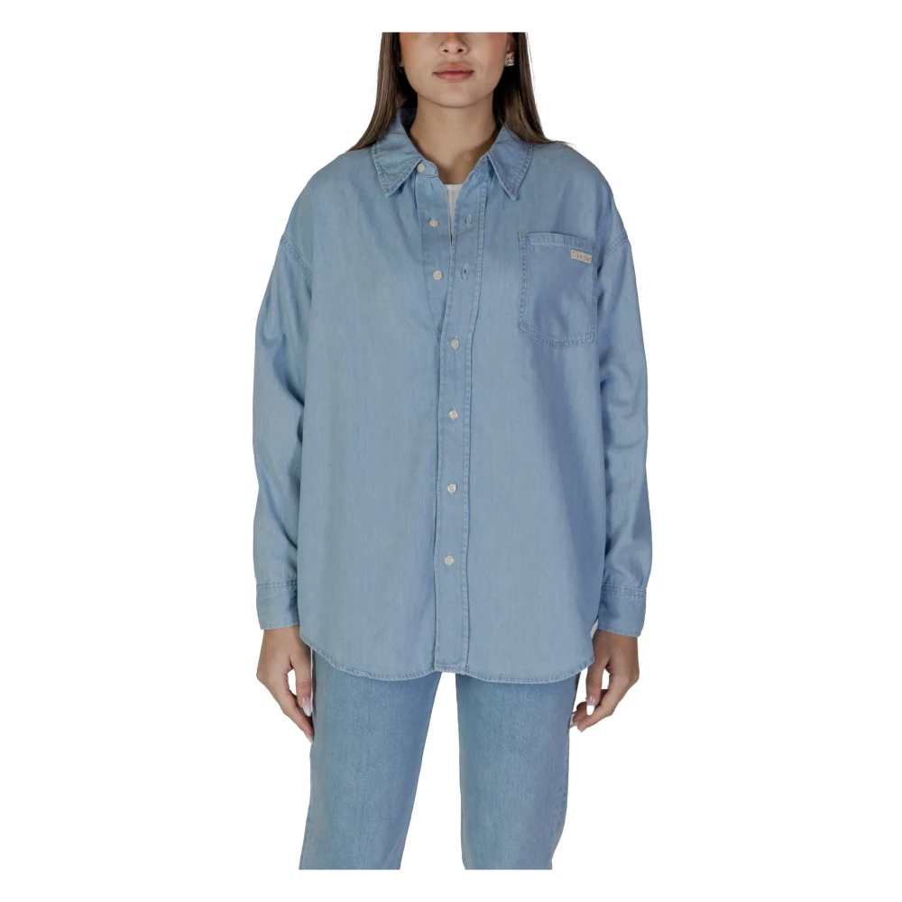 Calvin Klein Jeans Lange mouw lente zomer damesoverhemd Blue Dames