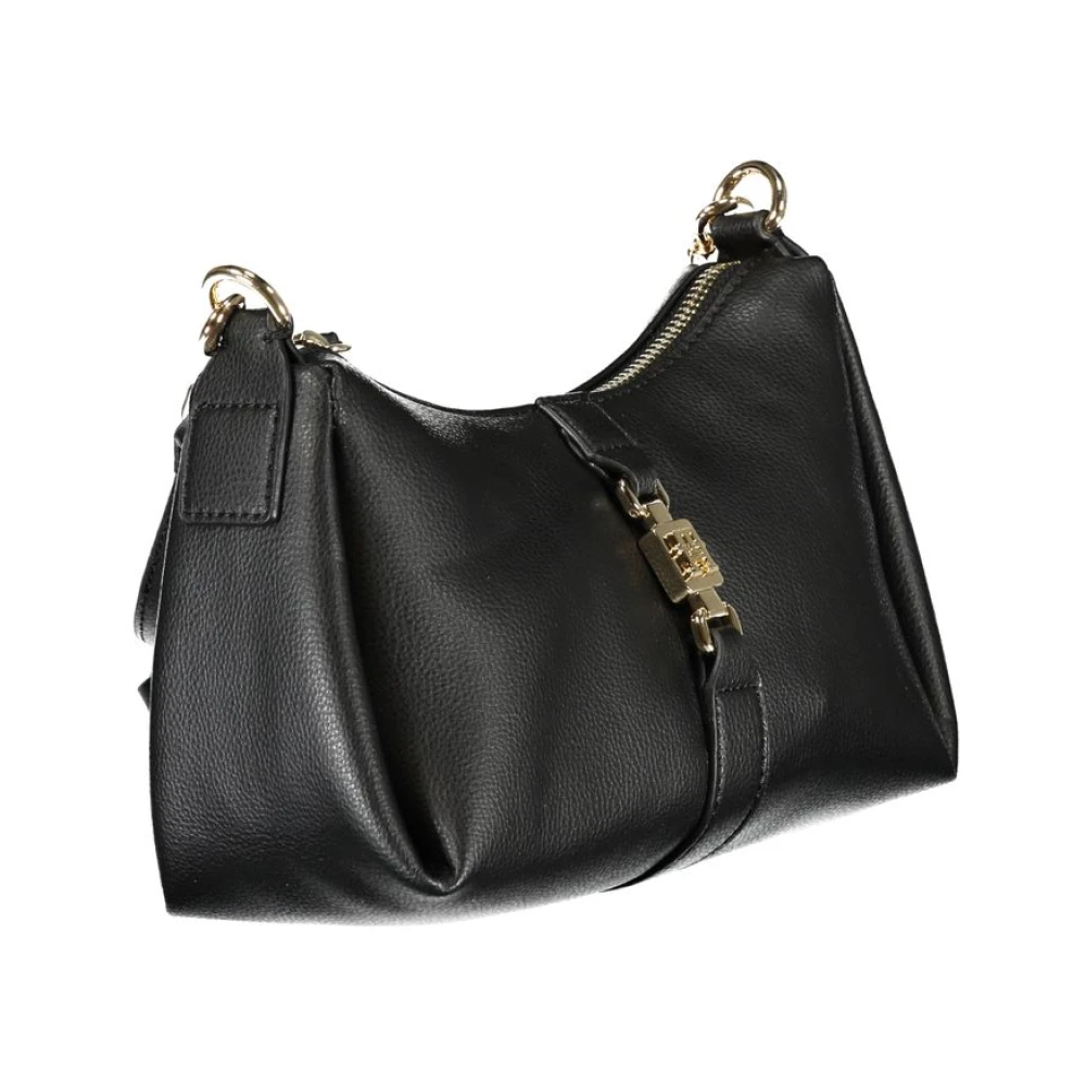 Tommy Hilfiger Zwarte Polyester Handtas met Verstelbare Band Black Dames