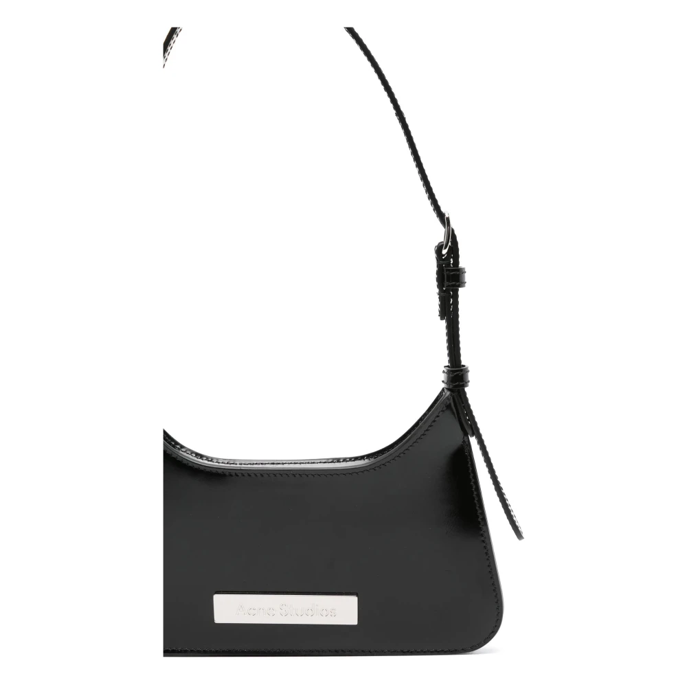 Acne Studios Zwarte leren schoudertas Black Dames