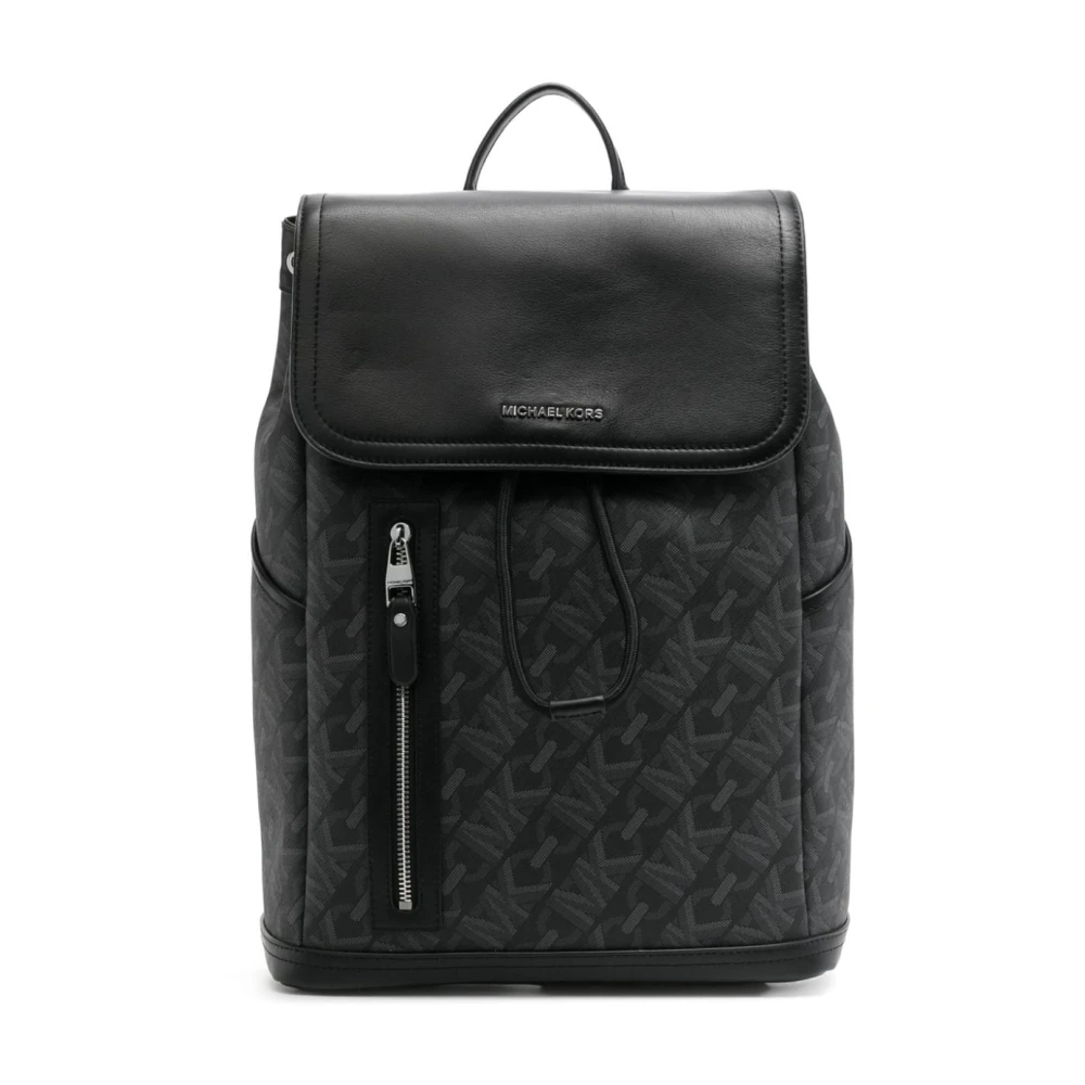 Michael Kors Casual Zwarte Flap Rugzak PVC Polyester Black Heren