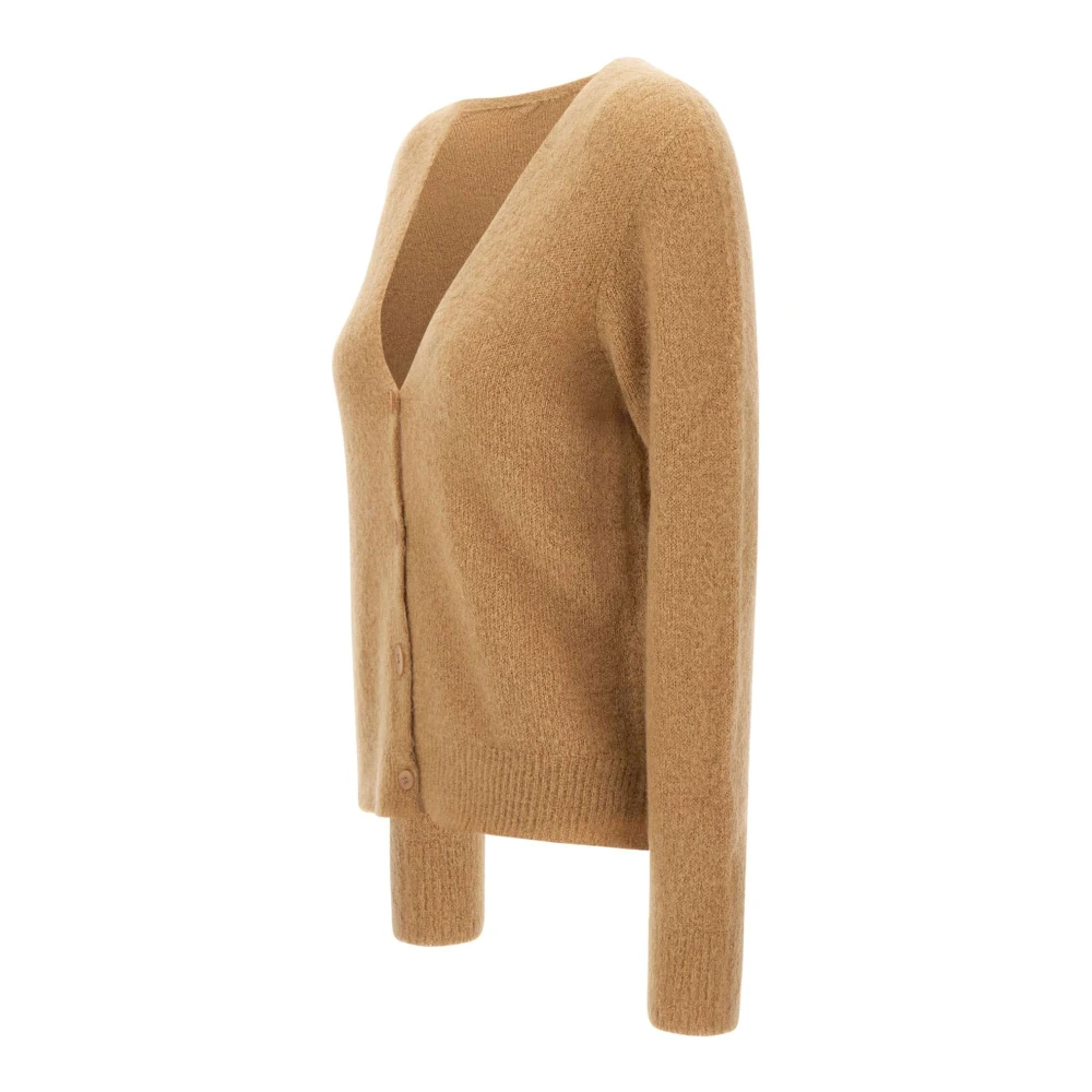 Kaos Bruine Wollen Blend Cardigan Sweater Brown Dames