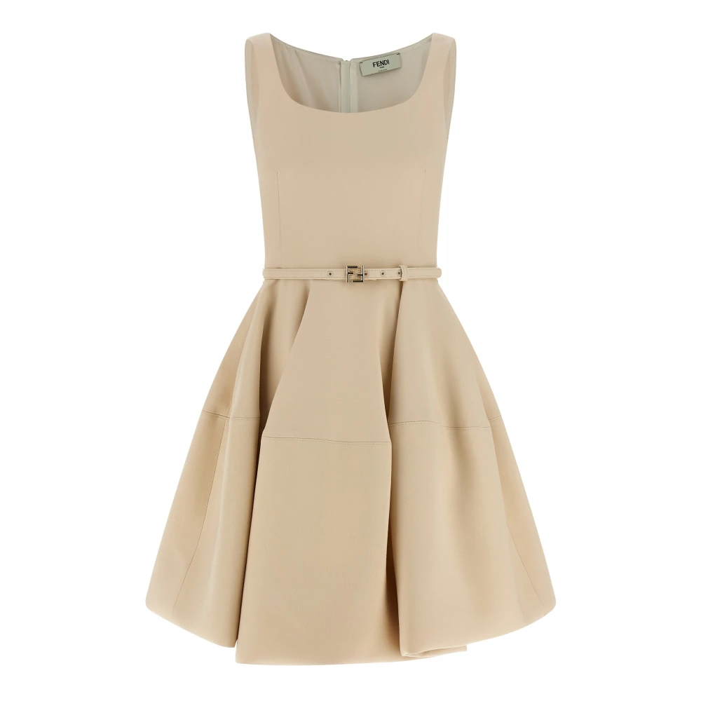 Fendi Women's Beige Wheel Skirt Dress - Short Dresses - S - Dresses