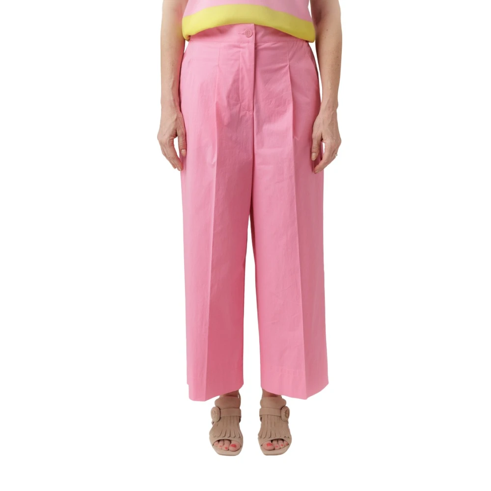 LUISA CERANO Roze op maat gemaakte broek met persvouw Pink Dames