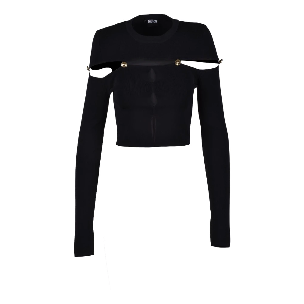 Versace Jeans Couture Elegante Gebreide Top Black Dames