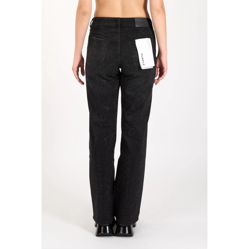 Purple Brand Kristal Slim Straight Denim Jeans Black Dames