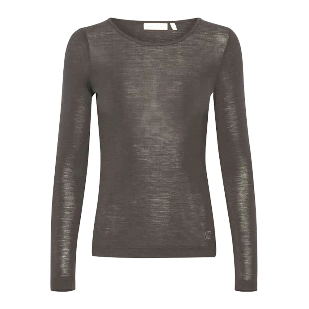 Inwear Brown Long Sleeve T-Shirts, Female, S, Melange Long Sleeve T-Shirt