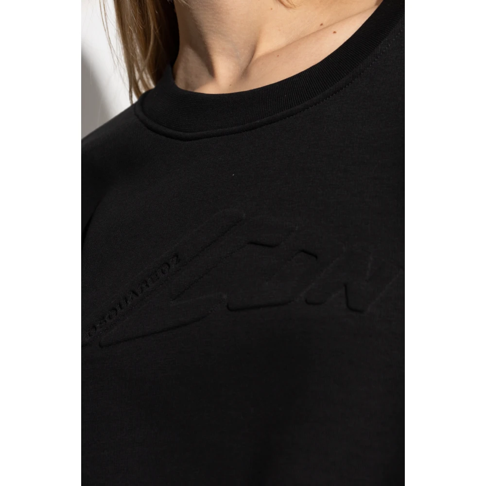 Dsquared2 Sweatshirt met logo Black Dames