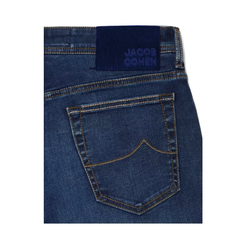 Jacob Cohën Blauwe Katoenen Jeans met Geborduurd Logo Blue Heren