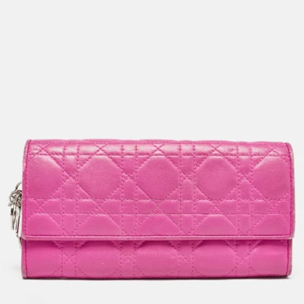 Dior Vintage Pre-owned Leather wallets Pink Dames