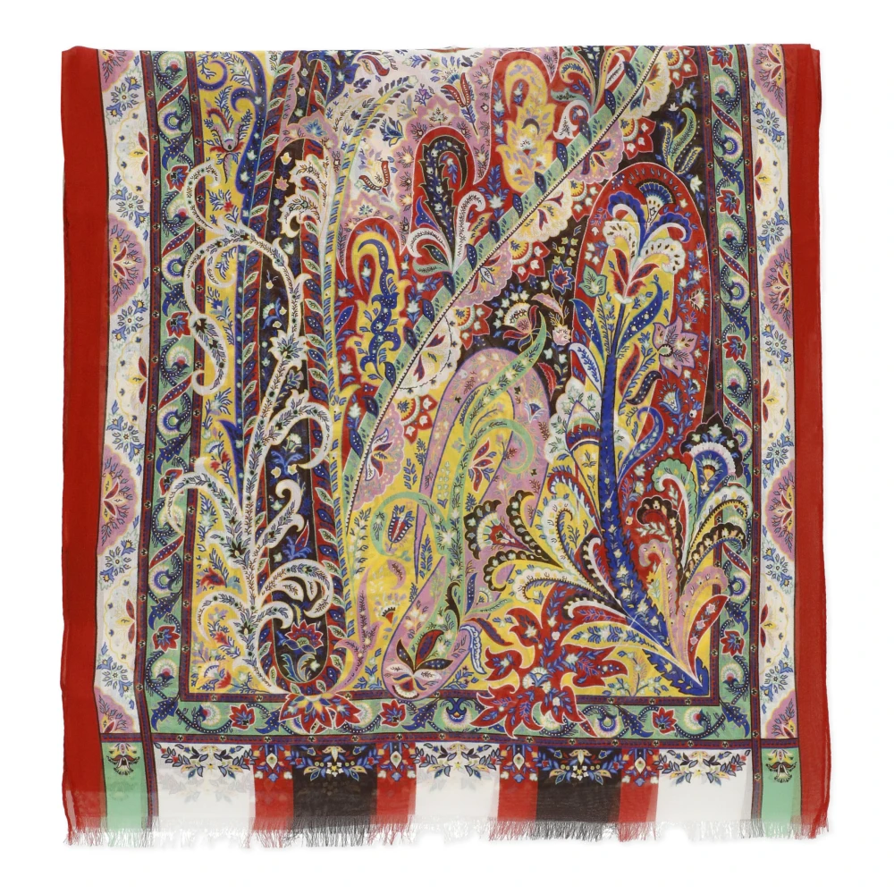 ETRO Multicolor Paisley Zijden Dames Sjaal Multicolor Dames
