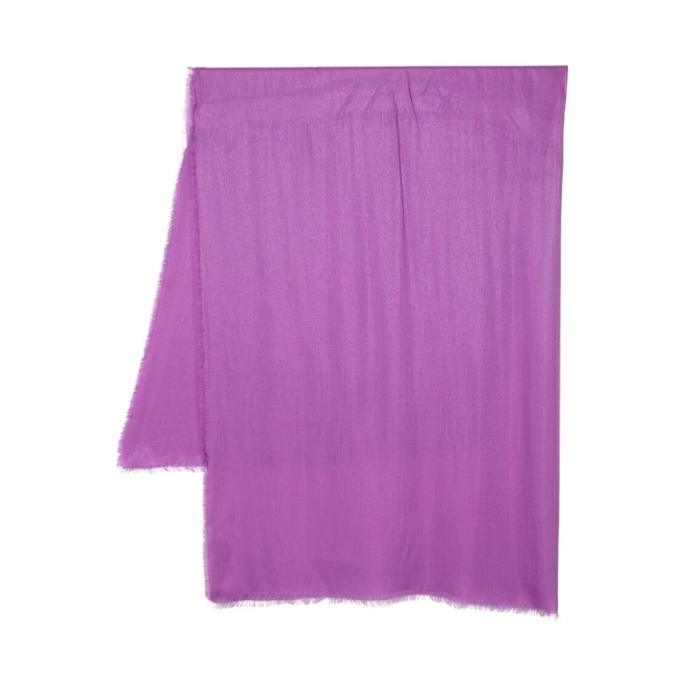 D'aniello Pruimenpaarse Frayed-Edge Sjaal Purple Dames