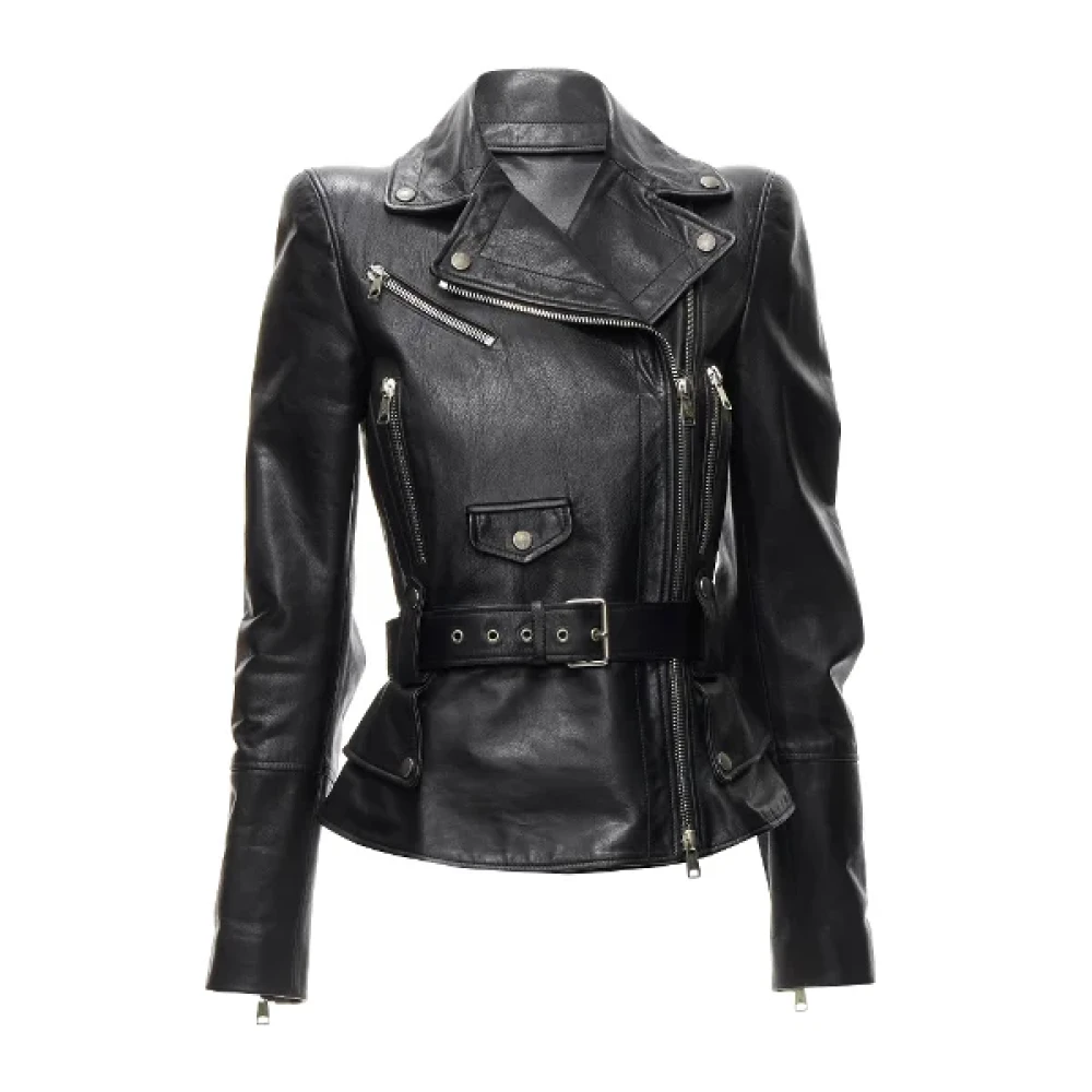 Alexander mcqueen Leather outerwear Black Dames