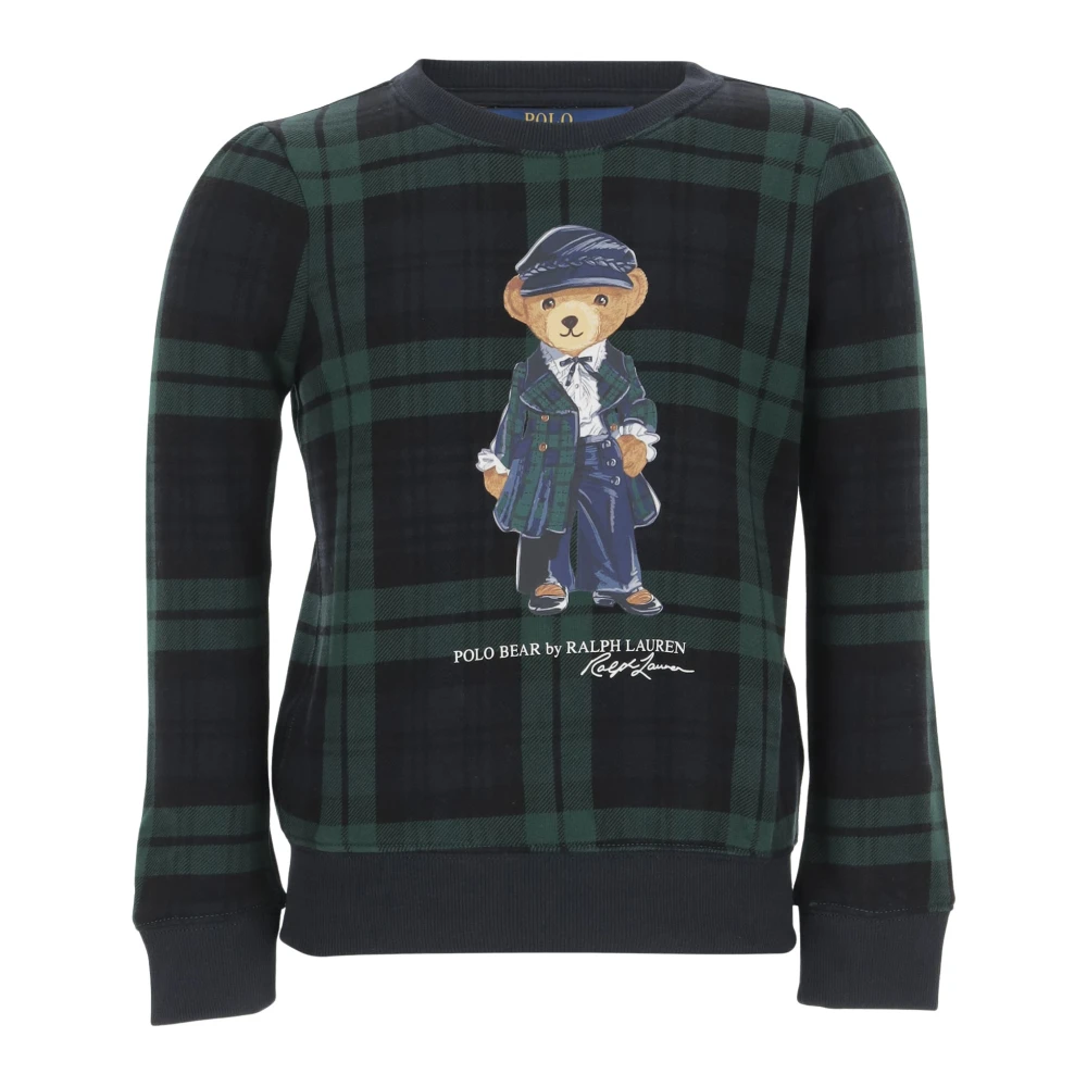 Polo Ralph Lauren Rutig Polo Bear Sweatshirt Green, Flicka