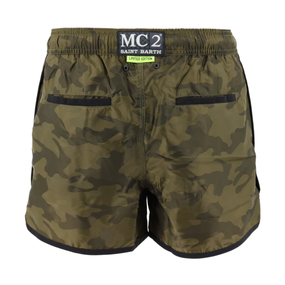 MC2 Saint Barth Zwembroek met Contrasterend Logo Green Heren