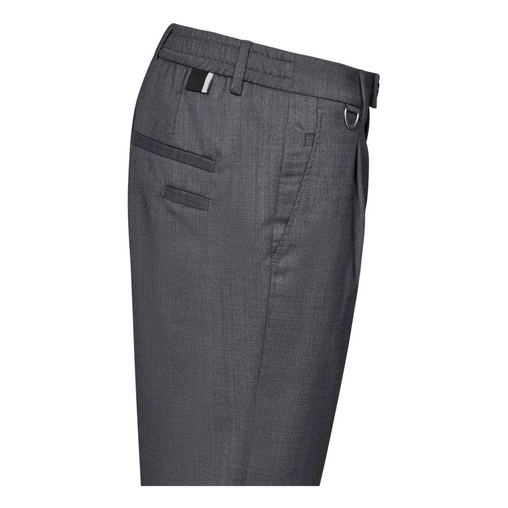 Low Brand Slim-Fit Grijze Wollen Broek Gray Heren