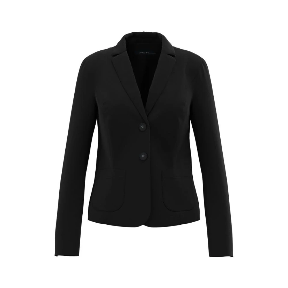 Marc Cain Women's Black Rounded Hem Blazer With Pockets