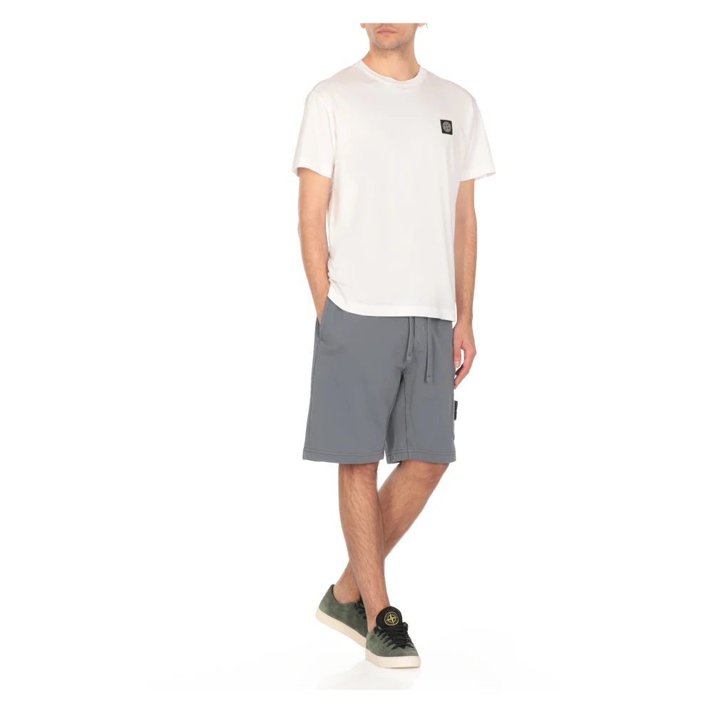 Stone Island Wit Katoenen T-shirt met Logopatch White Heren