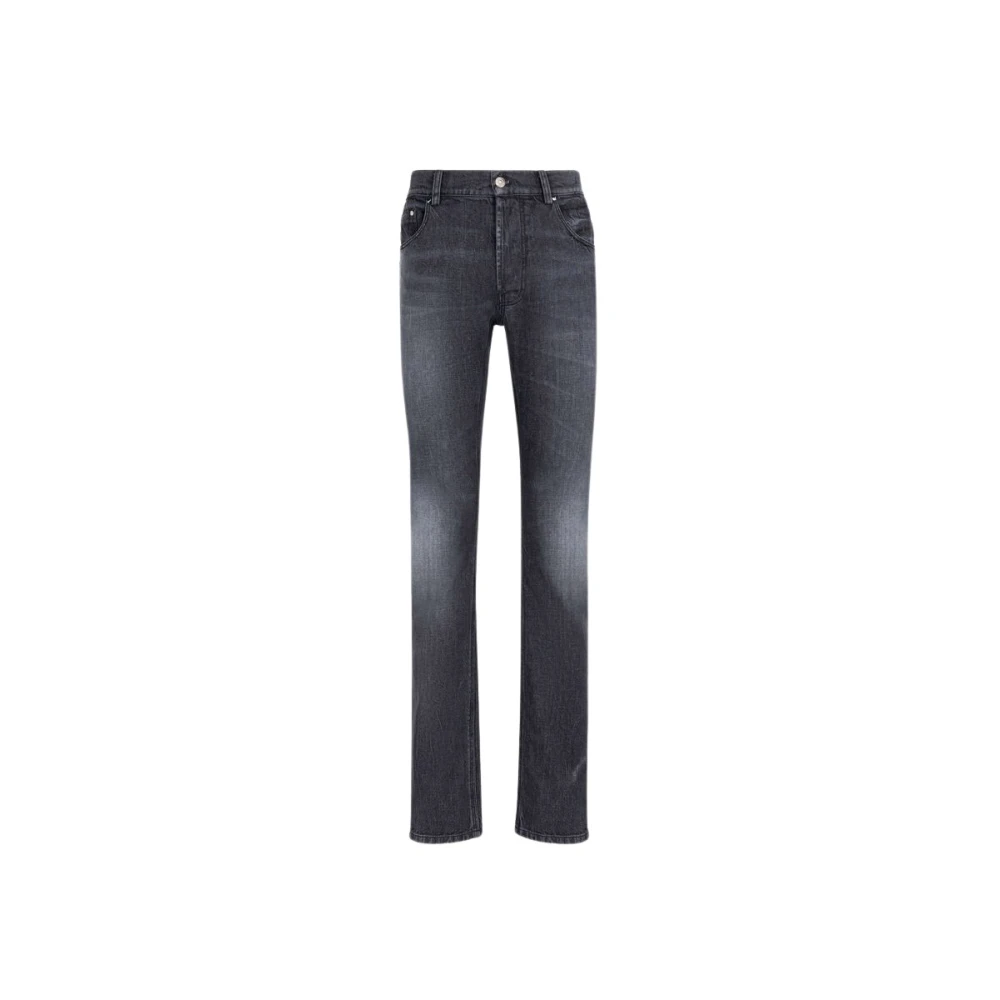 Roberto Cavalli Slangenborduurwerk Slim-Fit Jeans Black Heren