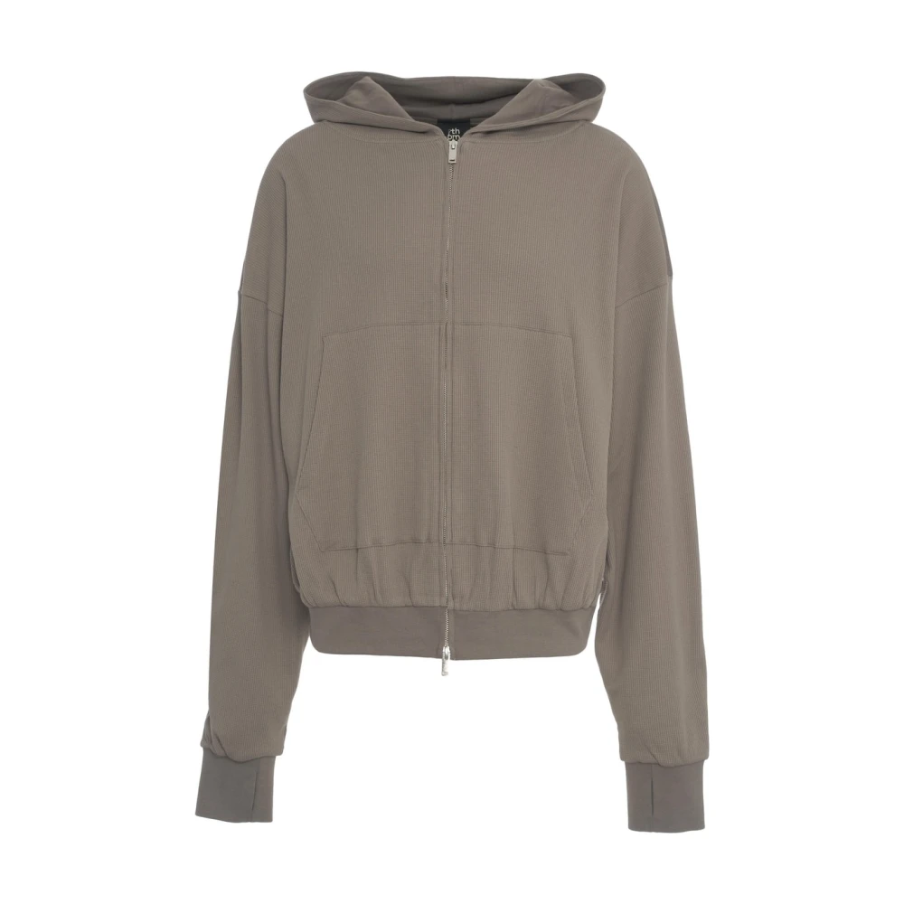 Thom Krom Grijze hoodie met tweewegrits Gray Heren